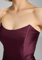 Abendkleid aus edlem Twill mit Korsage Oberteil