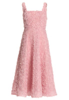 Cocktailkleid aus Blütenstoff mit Karree-Ausschnitt