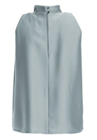 Ärmelloses Top aus nachhaltigem Satin mit Drapierung am Kragen