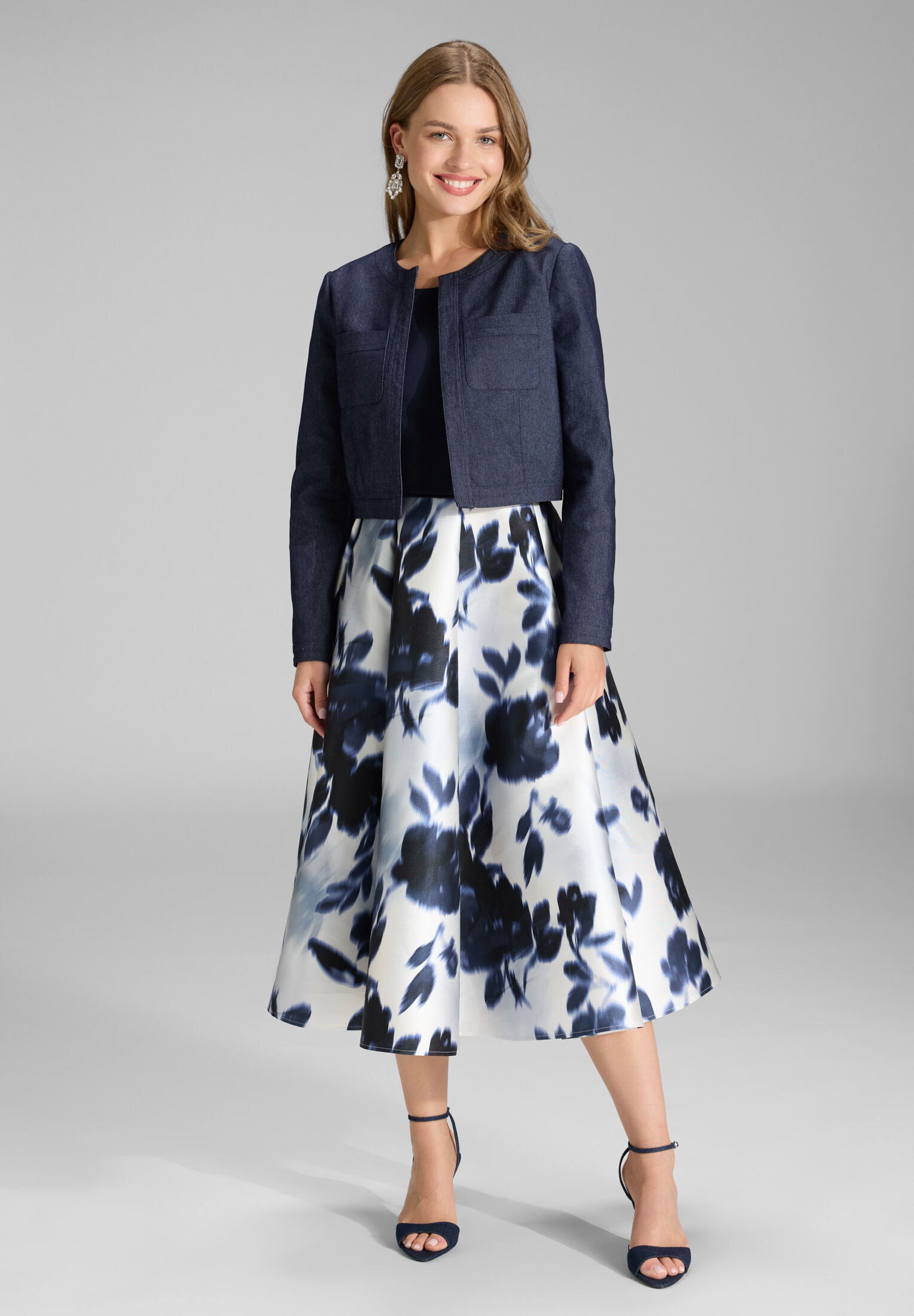 Jacke aus Stretch Denim navy