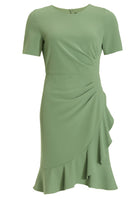 Cocktailkleid aus Crepe Jersey mit Volant am Saum
