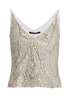 Top mit Spagettiträgern und Pailletten Bestickung