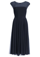 Cocktailkleid aus Mesh mit geraffter Korsage