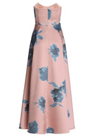 Abendkleid aus bedrucktem Twill mit Korsage Oberteil